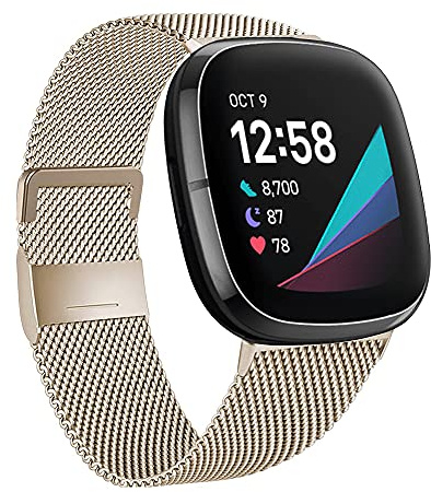 Moydolo Kompatibel mit Fitbit Versa 3 Versa 4 Armband Sense Sense 2 Armband, Damen Herren Edelstahl Handgelenk Metall Ersatzband Armbänder Kompatibel für Fitbit Sense 1/2 Versa 3/4