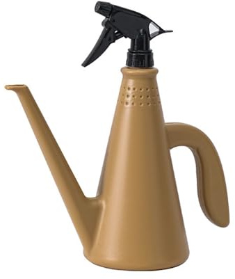 OUMIFA Plante Arrosoir Arrosage Can 1L Outil Multifonctionnel de Jardinage 2 en 1 Pulvérisateur à Double Usage de Jardin Portable Arroseur de Jardin (Color : Coffee)