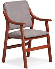 Gasten a Gusto Esszimmerstuhl, Armlehnen aus Kirschholz. Fleckenresistenter Stoff (Maße 86x54x54 cm). Speziell für Senioren, Straight Back. Esszimmer oder Wohnzimmer, Grau, (COMGRI)