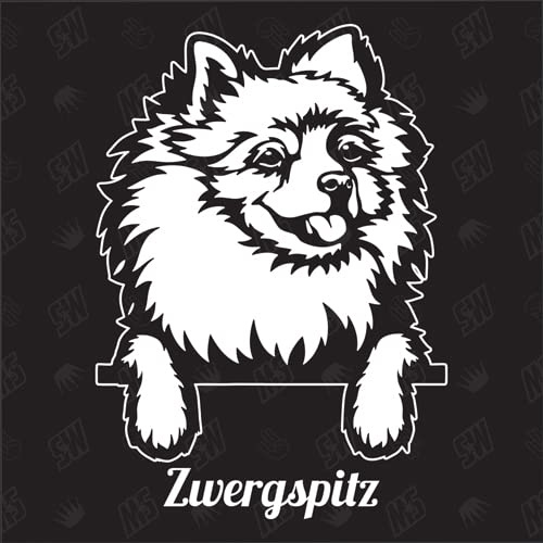 Zwergspitz Spitz Pomeranian Version 3 - Sticker, Aufkleber, Hundeaufkleber, Autoaufkleber, Hund, Auto, Hunderassen, Mischling, Mix, Tiere, Haustier (AUCH MIT Wunschname MÖGLICH)