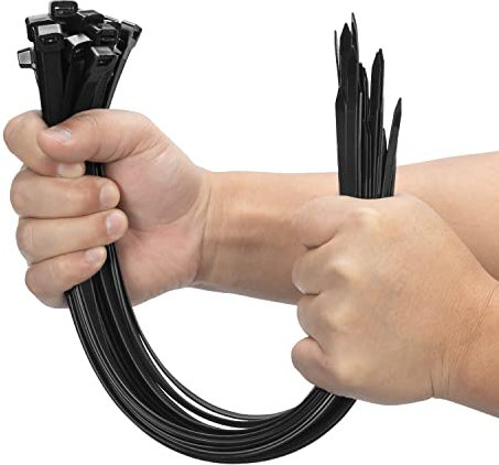 XINGO 100 Pezzi LungheFascette Plastica per Cablaggio Nero, 500mm x 9mm, Resistenza Alla Trazione 80 kg, Fascette per cavi grandi Fascette in nylon