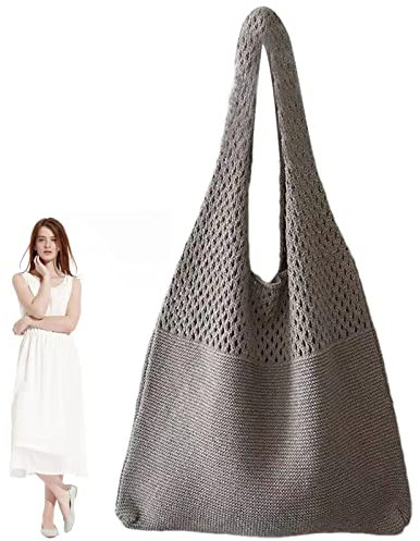 Facynde Sommer Tasche, Damen Stroh Handtasche Sommer Korbtasche Basttasche Casual Tasche Für Reise Schule Arbeit Einkaufen