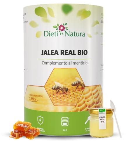 Dieti Natura Tarro de Jalea Real Fresca BIO (30g) - Jalea Real Pura con Elementos Esenciales: Vitaminas, Oligoelementos, Minerales, Ácidos Grasos Esenciales para Energía y Defensa Inmunológica