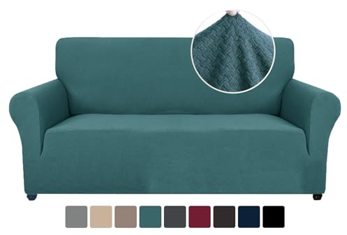 YSTYLE Stretchigt Sofföverdrag med armstöd 2-Sits, Elastiskt Pet Soff Cover Töjbart överdrag, Avtagbar Halkskydd Fåtöljöverdrag Möbel Maskintvättbar, Sofföverkast För Soffa Fåtölj, Turkos