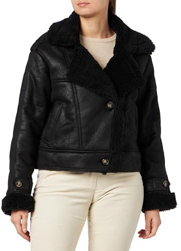Bestseller A/S ONLYLVA - Giacca da donna in finta pelle scamosciata Bonded CC OTW, colore nero, S, Schwarz, S
