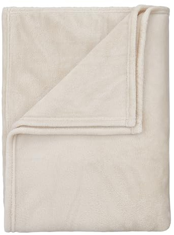 BUTLERS Fleecedecke kuschelweich 150x200 cm Lazy Days | beigefarbene Wohndecke für Gemütlichkeit | große Kuscheldecke für Sofa und Sessel | Decke als Tagesdecke im Schlafzimmer