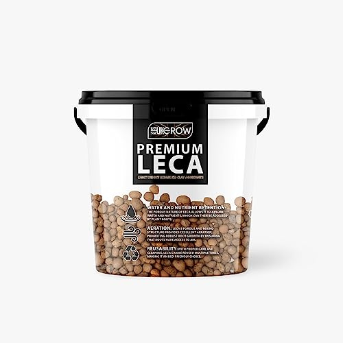 UK GROW Premium Leca Clay Pebbles for Optimal Gardening and Hydroponics (in a reusable bucket, 3L)
