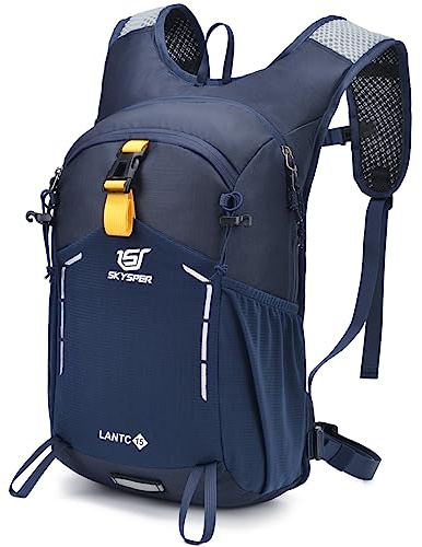 SKYSPER Small Hiking Backpack - 15L Travel Rucksack Lightweight Daypack with Chest & Waist Strap Water Resistant Walking Backpack for Women Men