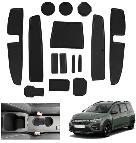 GAFAT 2025 2026-2022 Dacia Jogger Antirutschmatten, Jogger Hybrid/Extreme 2025 Gummimatten rutschfest Non-Slip für Mittelkonsole, Türnaht, Dacia Jogger Zubehör (Schwarz)