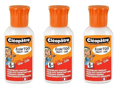 CLÉOPÂTRE Lot de 3 Colles liquide École'too en 60 gr