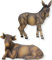 FADEDA 2 x bœuf et ânes/Hauteur : 11 cm/Peint à la Main/Figurines de crèche détaillées – Décoration de Table de Noël Accessoires de crèche