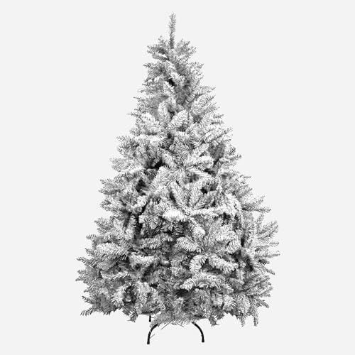 Árbol de Navidad Verde Natural con Nieve 150cms, árbol de Navidad nevado, Luces de Navidad Opcionales, decoración arbol Navidad a tu Gusto, Chistmas Tree 399 Ramas