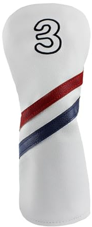 F Fityle Couvre-Chef de Club de Golf en Bois, Couvre-Chef en Cuir PU pour Femmes et Hommes avec étiquettes numériques, Housse de Protection, Accessoires de, N ° 3
