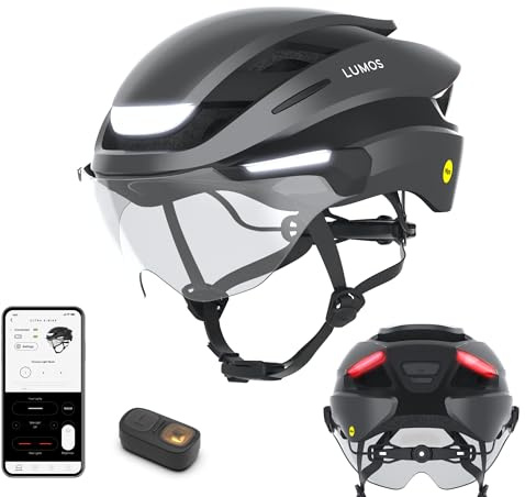 Lumos Ultra E-Bike Smart-Helm | NTA 8776 Zertifiziert | LED-Front- & Rücklichter | Einziehbares Visier | App-Steuerung | Für E-Bike, Scooter, Radfahren | Erwachsene, Männer, Frauen