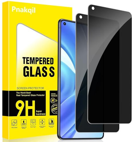 Pnakqil Protector Pantalla de Privacidad para Xiaomi Redmi Note 9 4G Cristal Templado,Vidrio Película Antiespia Anti-Spy,Dureza 9H Antiarañazos Sin Burbujas Privacy Screen Protector 2 Piezas