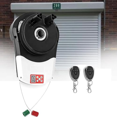 DPQYJPP Roll Up Door Opener, Commercial Auto Garage Roller Door Opener with 2 Remote Control Powerful 800N Motor, Electric Gate Opener for Garage Warehouse Store Barn Farm