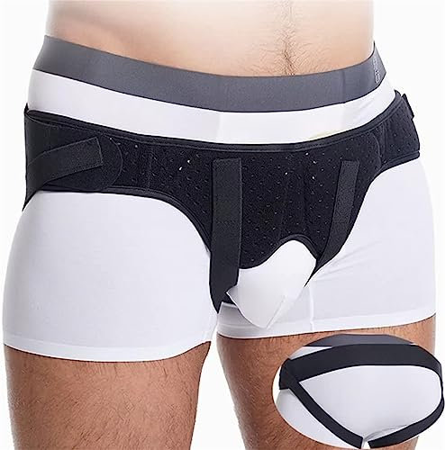 Herniengürtel für Männer, Leistenbruch, Truss-Gürtel, Leistenbandage, Bauch mit 2 Kompressionspolstern, für die Linke und rechte Seite, M