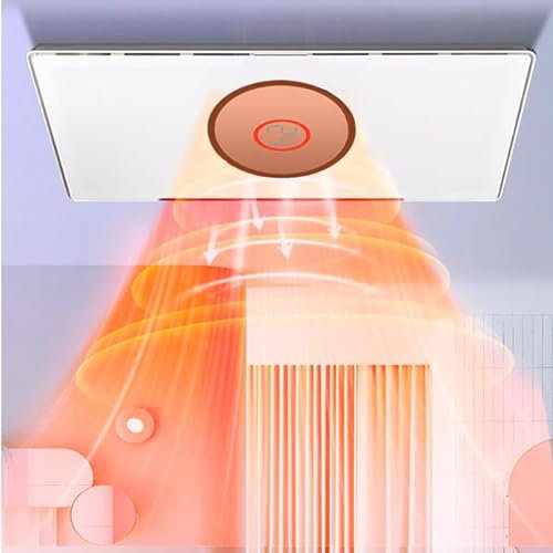 HAILM Extractor Baño,Extractor Rectangular,Ventilador De Techo con Iluminación Temperatura Color Iluminación Pantalla Grande, 360° Rodeado Aire Caliente, con Control Remoto