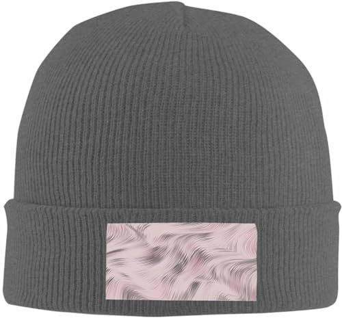 Warme Wintermütze und stilvolle dunkelgraue Strickmütze für Damen und Herren, schwarze lockige Bürste, 4041c-warped Line Bubble-Beanie-Mütze, bunt, One size