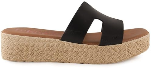 Genérico Sandalias de piel para mujer Tekila Mod 240 (Negro, 37)