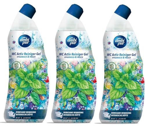 Ambi Pur WC Aktiv Reiniger Gel Mint & Jasmine 750ml (3er Pack)