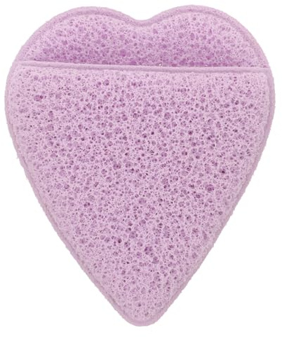 Baluue Compressed Facial Sponge Heart Shaped Exfoliating Face Scrubber Puff Reusable Makeup Remover Cosmetic Spa Sponges for Facial Cleansing Purple