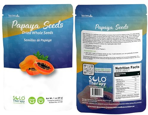 Papaya Seeds, Dried Whole Seeds, 1 oz (28 g), Raw, Natural (1 ounce (28 grams))