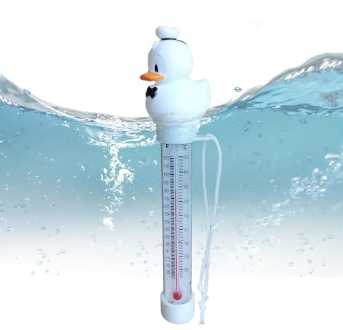 Badewasser-Thermograph, schwimmendes Badewasser-Thermograph – Cartoon-Enten-Schwimmdusche-Thermograph – Schnelles Messen der Wassertemperatur Thermograph mit Sal Schnur