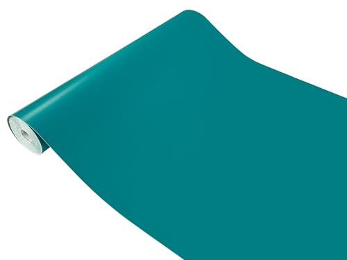 DecoMeister Vinilo Adhesivo para Muebles 45x100 cm - Papel Decorativo Color Liso para Cocina, Armarios, Mesas y Puertas - Lámina Impermeable y Termoformable - Turquesa Azul Mate
