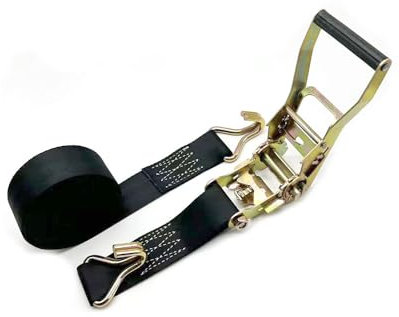 SMTCM Correas tensoras de 15 m con carraca y ganchos, ancho de 5 cm, correas de amarre negras, 5000 kg, resistencia al desgarro, correa de fijación para coche, correas de trinquete para camiones,