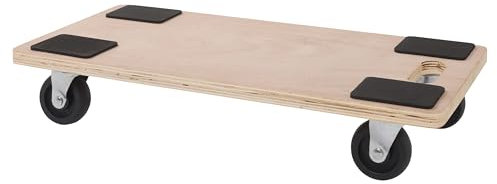 Platform Dolly, Heavy Duty 20mm Thick Wooden Moving Trolley with Anti Slip Foam Grip Pads on Swivel Castors For Moving Furniture & Equipment
