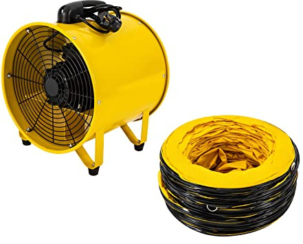 Industrial Portable Air Blower Fan 1100W 2160 & 3178 CFM High Velocity Ventilator w/ 32.8 ft/10 m Duct Hose,16'' Ventilation Fan, Fume Extractor for Exhausting & Ventilating at Home and Job Site