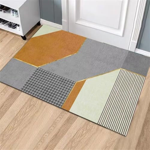 RUGMRZ Vorzimmer Teppich Outdoor Teppiche Wetterfest Tapis de Chambre à Coucher gris Étude Accessoires décoratifs Personnalisable Tapis d'entrée Flickenteppich Waschbar Klein Teppich 70X140cm