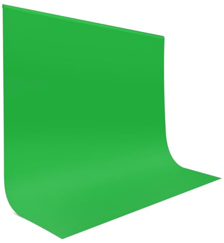 JEBUTU Telón de fondo verde para fotos, grande, 3 m x 3 m | Tela de poliéster lavable con fondo verde para Chroma Key, streaming, juegos, zoom, filmación