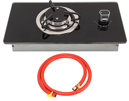 Brilluxa Cuisinière à gaz RV 1 brûleur Table de cuisson 1,8 kW Puissance réglable en continu Protection par thermocouple en verre trempé pour yacht caravane camping-car RV