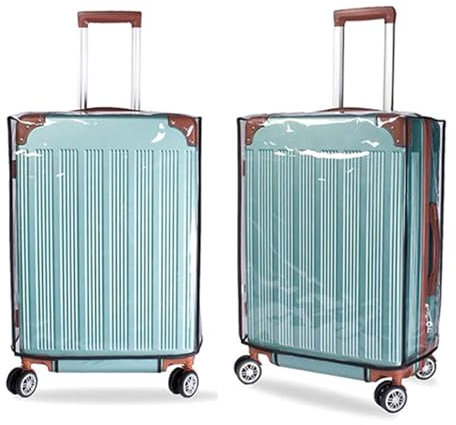 Wisebom 2 Pièces Housse Valise Protection, Housse de Valise en PVC Imperméable Lavable Couverture de Bagages Protege Valise de Voyage Soute pour Pouce Valise (28 Pouces)