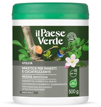 Il Paese Verde – Mastic pour greffes et cicatrisation pour Arbres et Plantes – Pâte protectrice pour coupures et blessures, Protection Contre Les Champignons et Les bactéries, cicatrisation Rapide et