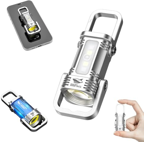 LED Mini Keychain Flashlight - 2025 New 3-in-1 Waterproof Rechargeable Device With Power Bank