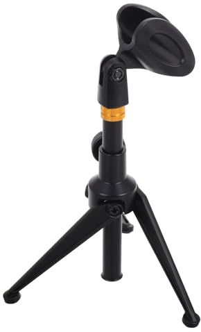 Sewroro Faltbarer Mikrofonständer für Plattenspieler Tragbarer Tischständer mit Mikrofonklemme Verstellbarer Halter für Handy Kleiner Desktop-halter für Podcast-mikrofon und Gesang