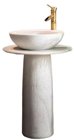 Lavabos Vasques Lavabo à colonne artistique extérieur de jardin balcon intégré au sol Lavabo de Salle de Bain