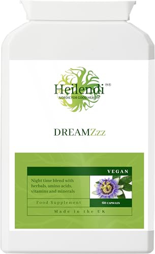 DREAMZzz Night-Time Botanical Complex Capsules | Magnesium, Vitamin B6 & L-Theanine | with Ashwagandha, Lemon Balm & Passion Flower | 60 Vegan Capsules | Made in UK