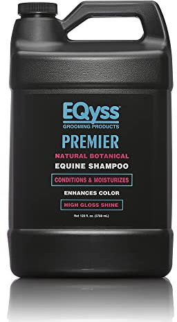 EQyss Premier Equine Shampoo - Conditions & Moisturizes Horse's Coat, Mane & Tail - Enhances All Coat Colors, Promotes Shine, Silicone Free (128 oz)