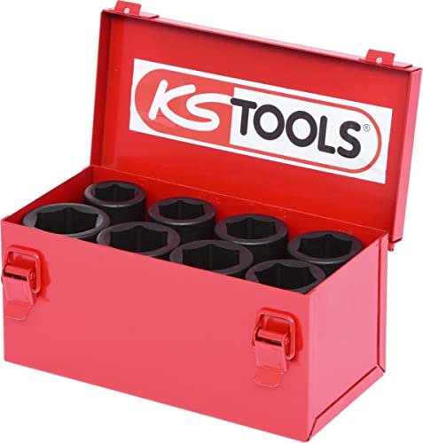 KS Tools 515.0510 3/4 Sechskant-Kraft-Stecknuss-Satz, 8-tlg. lang, Farbig