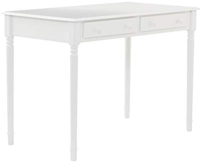 SEI Furniture Janice 2-Drawer Slim Profile Writing Desk, Crisp White