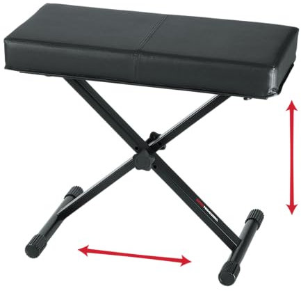 Gator Frameworks Verstellbare Keyboard-Bank im X-Rahmen-Stil, schwarz (GFW-KEY-BNCH-1)
