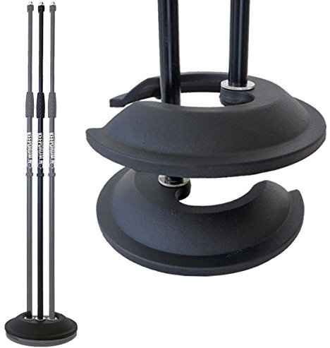 KEEPDRUM MS096 Support de microphone droit pied plat empilable avec socle en fonte