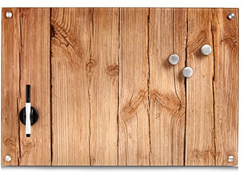 Zeller 11651 Memobord Wood, Glas, 60 x 40 cm