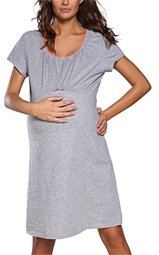 Italian Fashion IF Nattlinne För Kvinnor Födelse Omvårdnad Nattlinne Gravid Graviditet Sovkläder Gravidmode Med Hel Knapppanel Födelseskjorta För Gravida Kvinnor