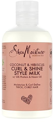 Shea Moisture Coconut & Hibiscus Curl & Style Hair Styling Milk sulphate free and colour safe for thick, curly hair 254 ml