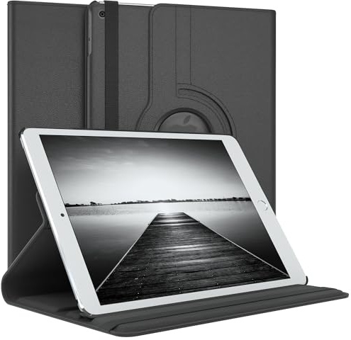 EAZY CASE - Tablet Hülle für iPad Air 2 Schutzhülle 9.7 Zoll Smart Cover Tablet Case Rotationcase zum Aufstellen Klapphülle 360° drehbar mit Standfunktion Tasche Kunstleder Schwarz
